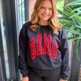 SEMO Puff Letter Gameday Crewneck-Tops - Sweatshirts-Peachy Keen Boutique-Peachy Keen Boutique, Women's Fashion Boutique, Located in Cape Girardeau and Dexter, MO