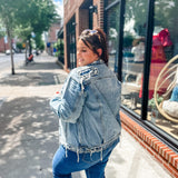 HIDDEN | Baylee Bandana Denim Jacket-Outerwear - Jackets-Hidden-Peachy Keen Boutique, Women's Fashion Boutique, Located in Cape Girardeau and Dexter, MO