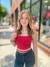 Rita Striped Square Neck Tank Top-Shirts & Tops-Listicle-Peachy Keen Boutique, Women's Fashion Boutique, Located in Cape Girardeau and Dexter, MO