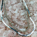 Tina Silver Crystal Layered Necklace-Jewelry - Necklaces-Kenze Panne-Peachy Keen Boutique, Women's Fashion Boutique, Located in Cape Girardeau and Dexter, MO