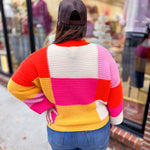 Rust Color Combo Textured Colorblock Sweater-Tops - Sweaters-Bibi-Peachy Keen Boutique, Women's Fashion Boutique, Located in Cape Girardeau and Dexter, MO