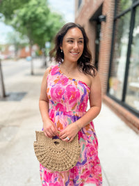 Maggie Floral One Shoulder Maxi Dress-181 Casual Dress-Meet Me in Santorini-Peachy Keen Boutique, Women's Fashion Boutique, Located in Cape Girardeau and Dexter, MO