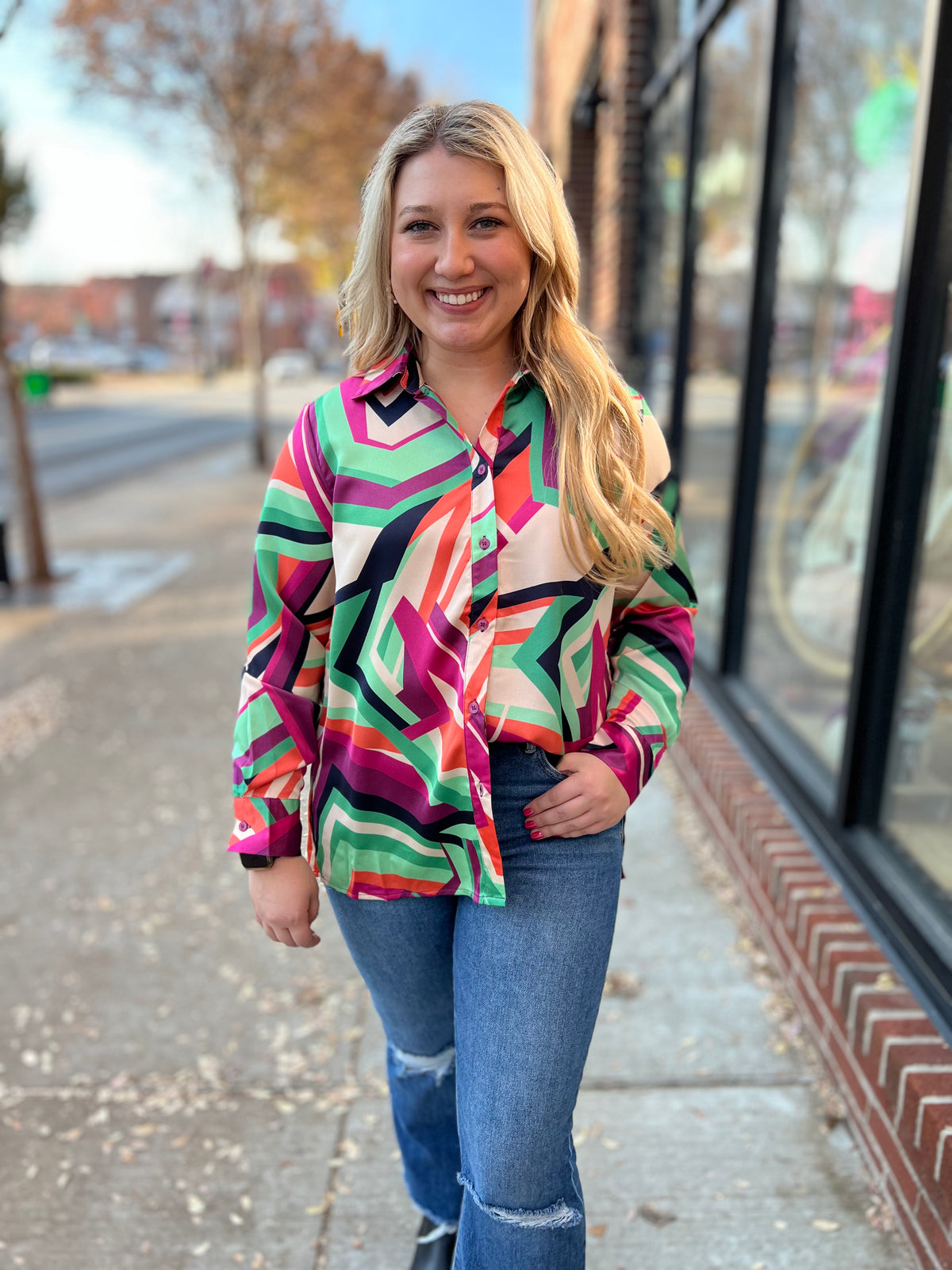 Sincerely Ours | Ayla Pattern Top-120 Blouses-Sincerely Ours-Peachy Keen Boutique, Women's Fashion Boutique, Located in Cape Girardeau and Dexter, MO