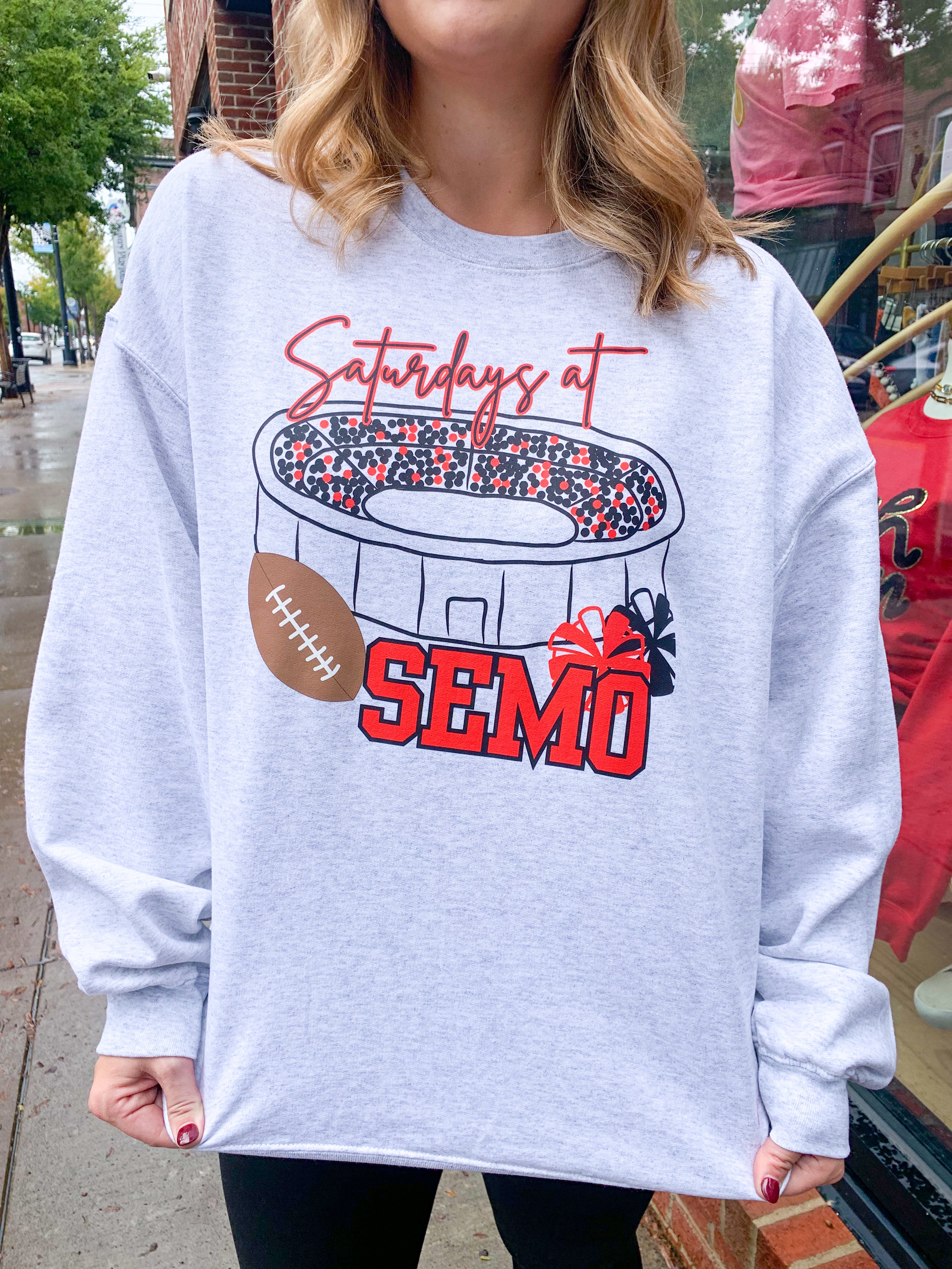 SEMO Stadium Gameday Crewneck-Tops - Sweatshirts-Peachy Keen Boutique-Peachy Keen Boutique, Women's Fashion Boutique, Located in Cape Girardeau and Dexter, MO