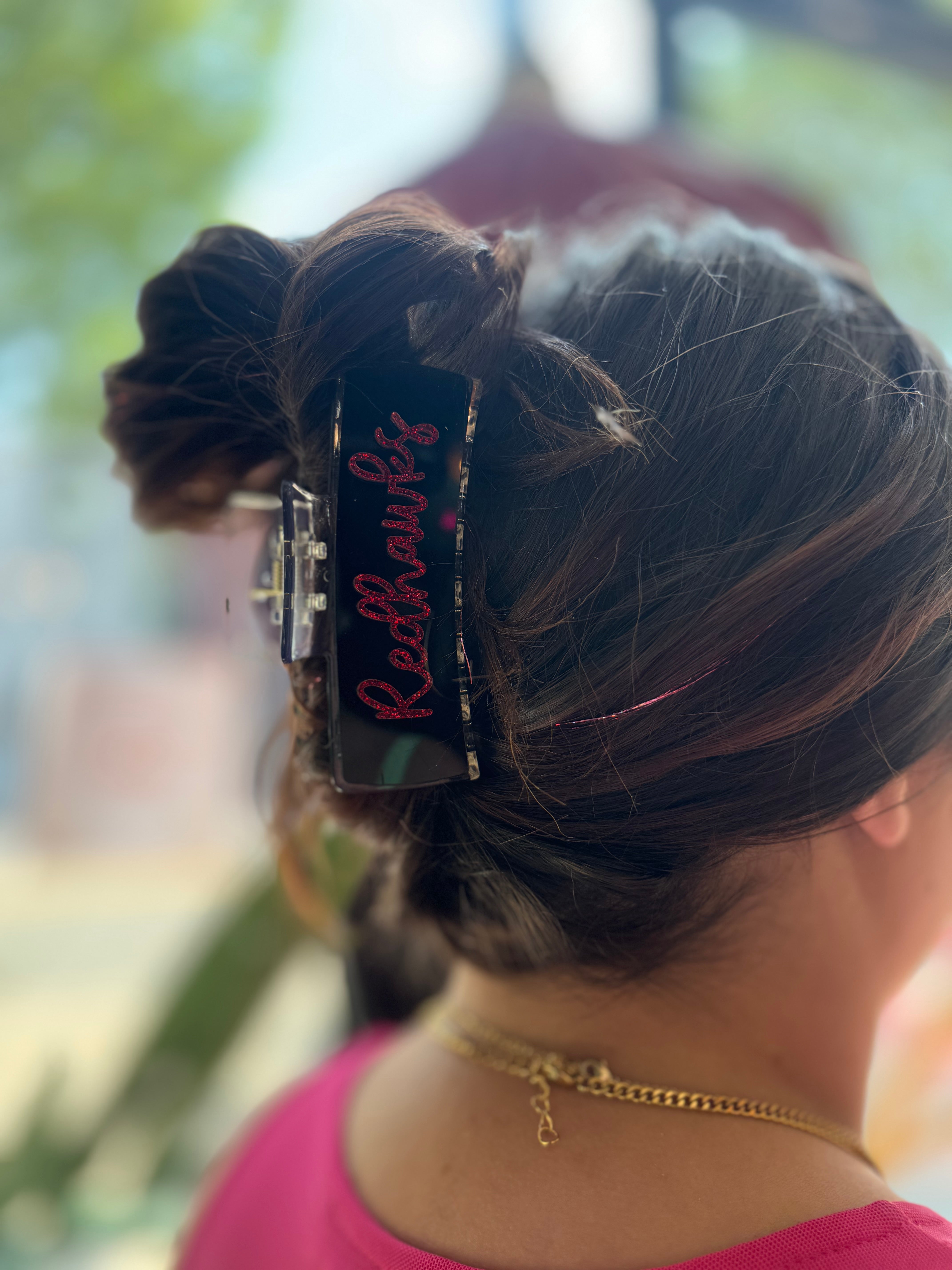 Black Redhawks Jumbo Hair Clip-Accessories - Hair-Tracylynn Designs-Peachy Keen Boutique, Women's Fashion Boutique, Located in Cape Girardeau and Dexter, MO