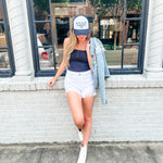 Hidden | Sofie White Distressed Mom Shorts-Bottoms - Shorts-Hidden-Peachy Keen Boutique, Women's Fashion Boutique, Located in Cape Girardeau and Dexter, MO