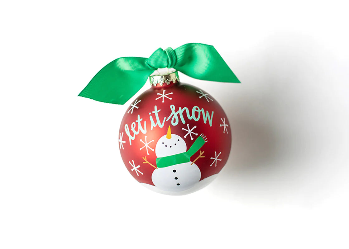 Snowman Let it Snow Glass Ornament-310 Home-Happy Everything-Peachy Keen Boutique, Women's Fashion Boutique, Located in Cape Girardeau and Dexter, MO