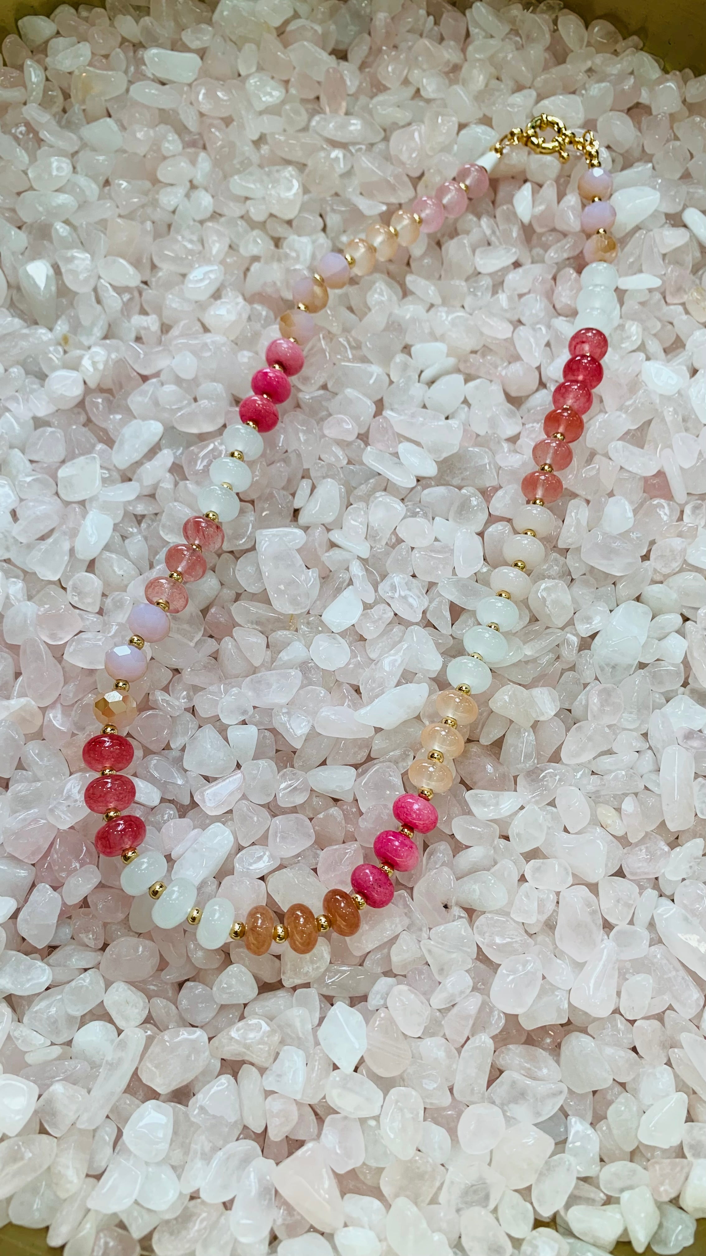 Beckie Beaded Necklace, Pink-Jewelry - Necklaces-Kenze Panne-Peachy Keen Boutique, Women's Fashion Boutique, Located in Cape Girardeau and Dexter, MO