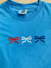 Patriotic Bows Embroidered Tee-130 Graphic T's-Peachy Keen Boutique-Peachy Keen Boutique, Women's Fashion Boutique, Located in Cape Girardeau and Dexter, MO