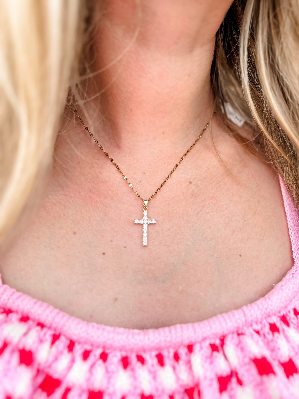 Follow Jesus Gold Cross Necklace-Necklace-ChanSutt Pearls-Peachy Keen Boutique, Women's Fashion Boutique, Located in Cape Girardeau and Dexter, MO