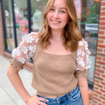 Myra Floral Sleeve Top-Tops-So Me-Peachy Keen Boutique, Women's Fashion Boutique, Located in Cape Girardeau and Dexter, MO