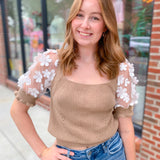 Myra Floral Sleeve Top-Tops-So Me-Peachy Keen Boutique, Women's Fashion Boutique, Located in Cape Girardeau and Dexter, MO