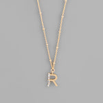 Gold Crystal Initial Necklace-Jewelry - Necklaces-Golden Stella-Peachy Keen Boutique, Women's Fashion Boutique, Located in Cape Girardeau and Dexter, MO