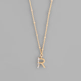 Gold Crystal Initial Necklace-Jewelry - Necklaces-Golden Stella-Peachy Keen Boutique, Women's Fashion Boutique, Located in Cape Girardeau and Dexter, MO