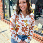 Baylee Floral Sweater Top-Tops - Sweaters-Main Strip-Peachy Keen Boutique, Women's Fashion Boutique, Located in Cape Girardeau and Dexter, MO