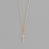 Gold Crystal Initial Necklace-Jewelry - Necklaces-Golden Stella-Peachy Keen Boutique, Women's Fashion Boutique, Located in Cape Girardeau and Dexter, MO