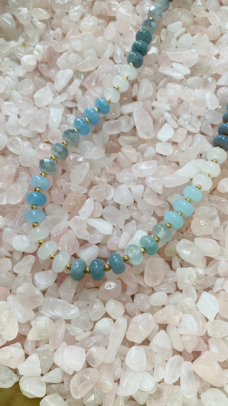 Beckie Beaded Necklace, Blue-Jewelry - Necklaces-Kenze Panne-Peachy Keen Boutique, Women's Fashion Boutique, Located in Cape Girardeau and Dexter, MO