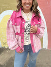Pink Tweed Corduroy Fringe Jacket