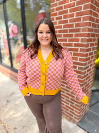 Kenli Checkered Cardigan-160 Cardigan/Kimonos-Anniewear-Peachy Keen Boutique, Women's Fashion Boutique, Located in Cape Girardeau and Dexter, MO