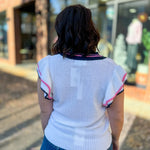 Pink & Black Ruffle Trim Sweater Vest-Tops-Day + Moon-Peachy Keen Boutique, Women's Fashion Boutique, Located in Cape Girardeau and Dexter, MO