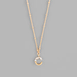 Gold Crystal Initial Necklace-Jewelry - Necklaces-Golden Stella-Peachy Keen Boutique, Women's Fashion Boutique, Located in Cape Girardeau and Dexter, MO