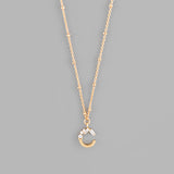 Gold Crystal Initial Necklace-Jewelry - Necklaces-Golden Stella-Peachy Keen Boutique, Women's Fashion Boutique, Located in Cape Girardeau and Dexter, MO