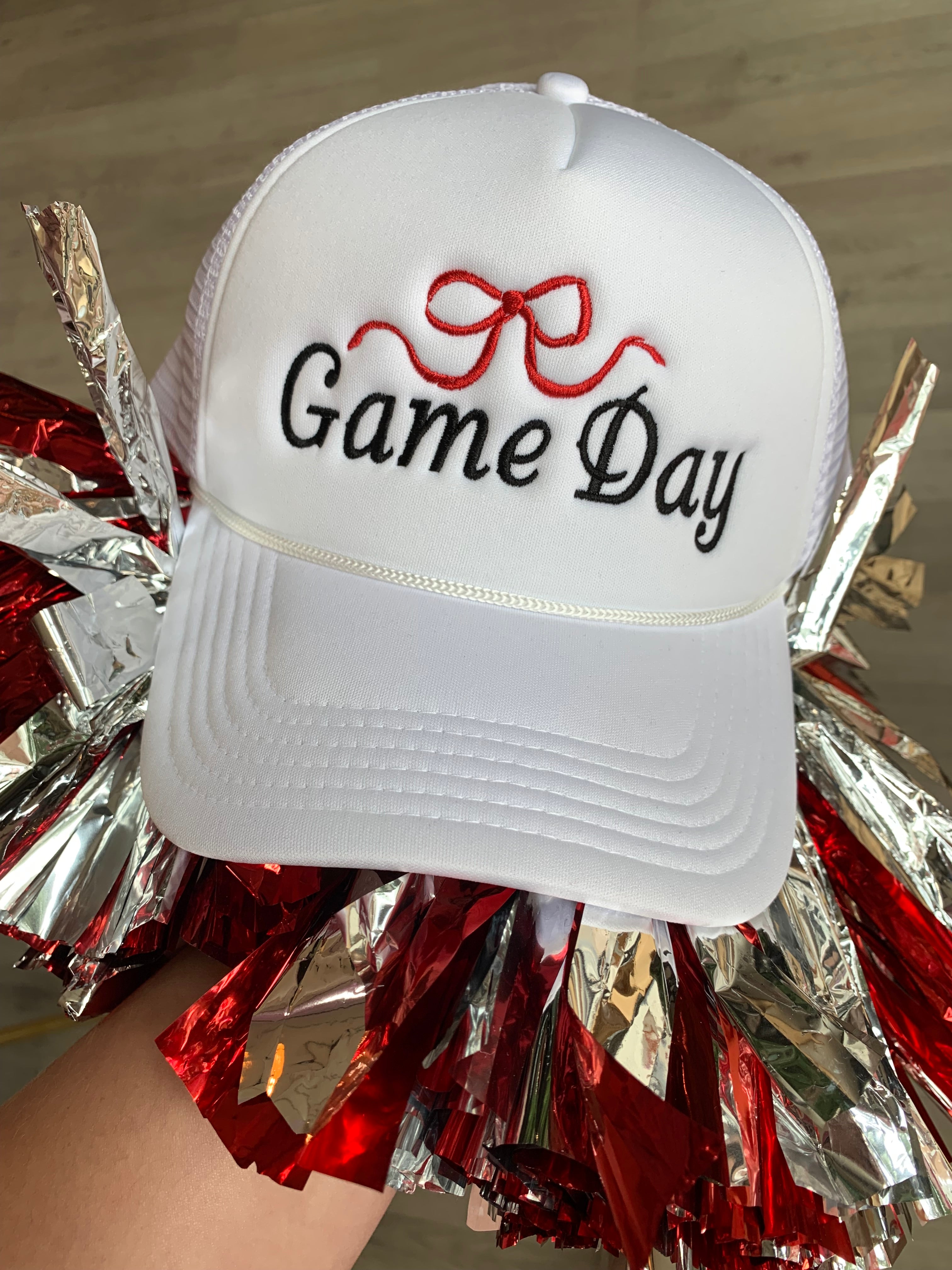 Game Day Bow Trucker Hat-Accessories - Hats-Peachy Keen Boutique-Peachy Keen Boutique, Women's Fashion Boutique, Located in Cape Girardeau and Dexter, MO