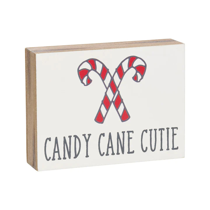 Candy Cane Cutie Block Sign-310 Home-Collins-Peachy Keen Boutique, Women's Fashion Boutique, Located in Cape Girardeau and Dexter, MO