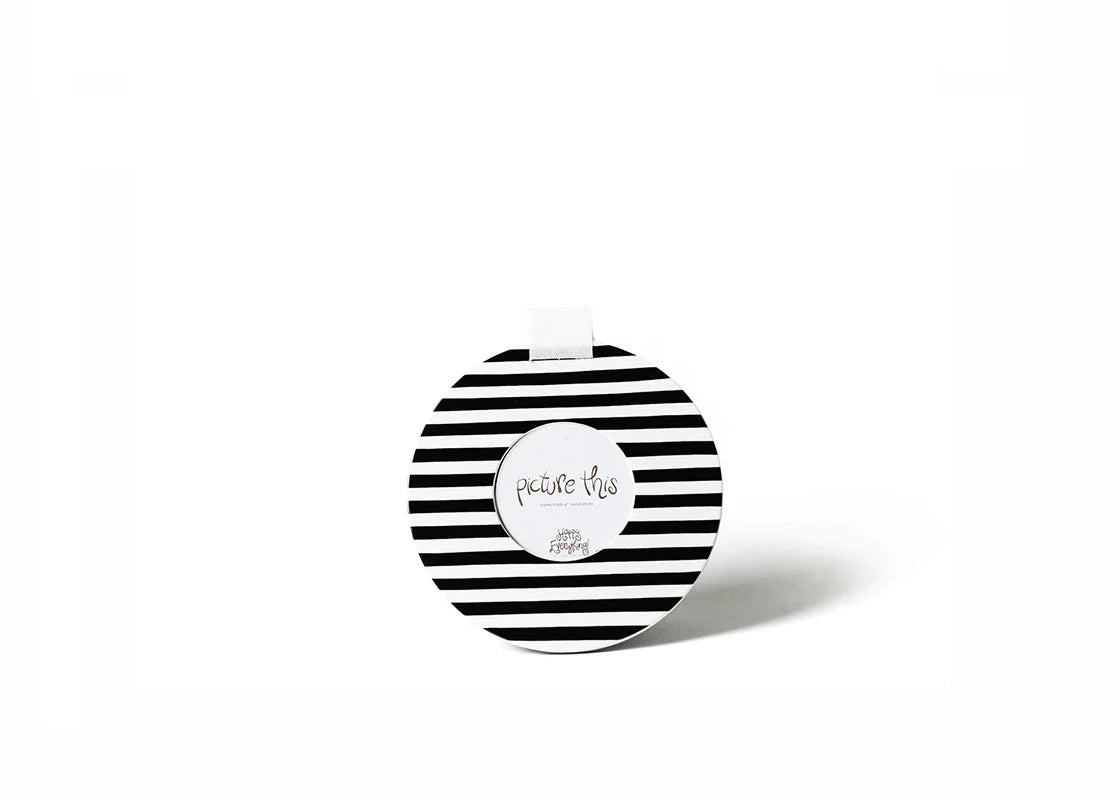 Black Medium Stripe Mini Round Frame-Home - Decor-Happy Everything-Peachy Keen Boutique, Women's Fashion Boutique, Located in Cape Girardeau and Dexter, MO