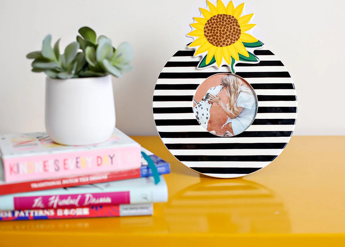 Black Medium Stripe Mini Round Frame-Home - Decor-Happy Everything-Peachy Keen Boutique, Women's Fashion Boutique, Located in Cape Girardeau and Dexter, MO