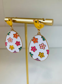 Chick Egg Dangle Earrings-dangle earrings-Golden Stella-Peachy Keen Boutique, Women's Fashion Boutique, Located in Cape Girardeau and Dexter, MO