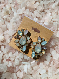 Pastel Opal and Pink Dimond Earrings-Earrings-Golden Stella-Peachy Keen Boutique, Women's Fashion Boutique, Located in Cape Girardeau and Dexter, MO