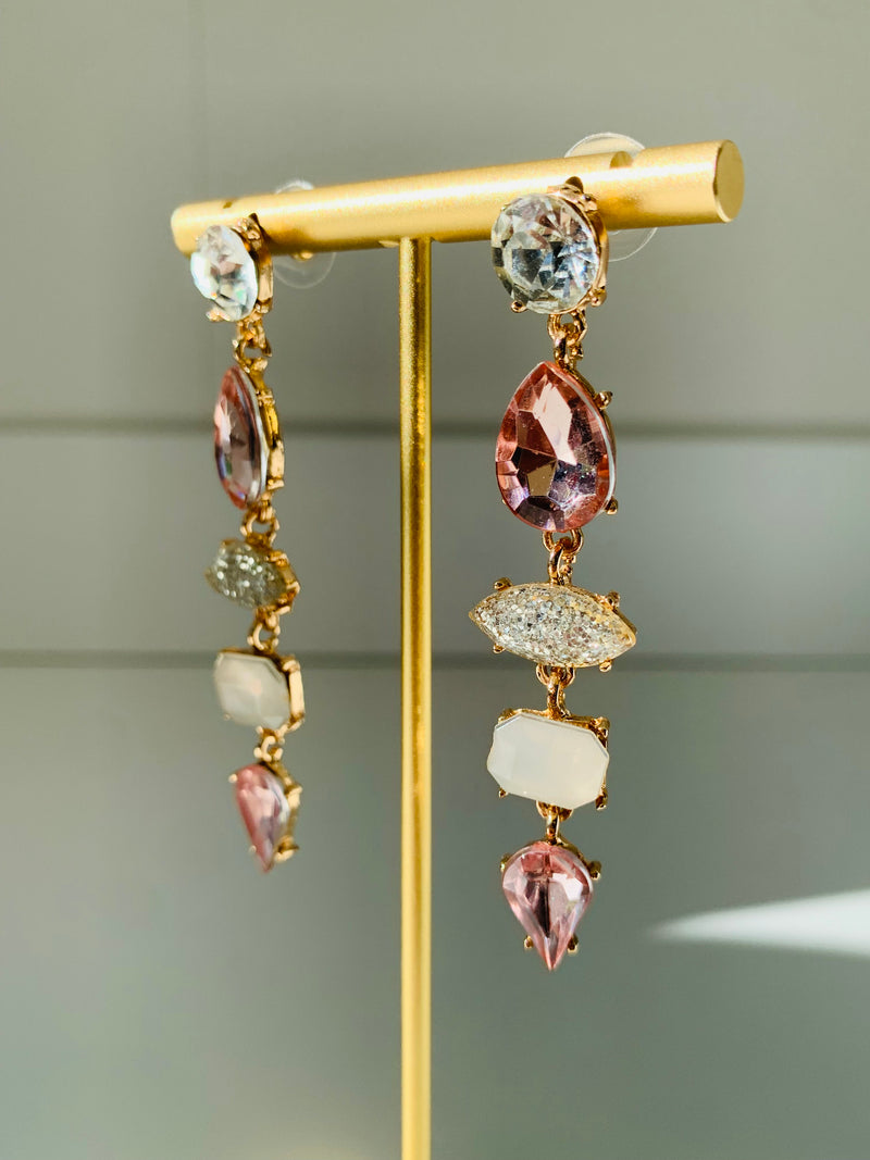 Blush Sparkle Dangle Earrings-Earrings-Golden Stella-Peachy Keen Boutique, Women's Fashion Boutique, Located in Cape Girardeau and Dexter, MO
