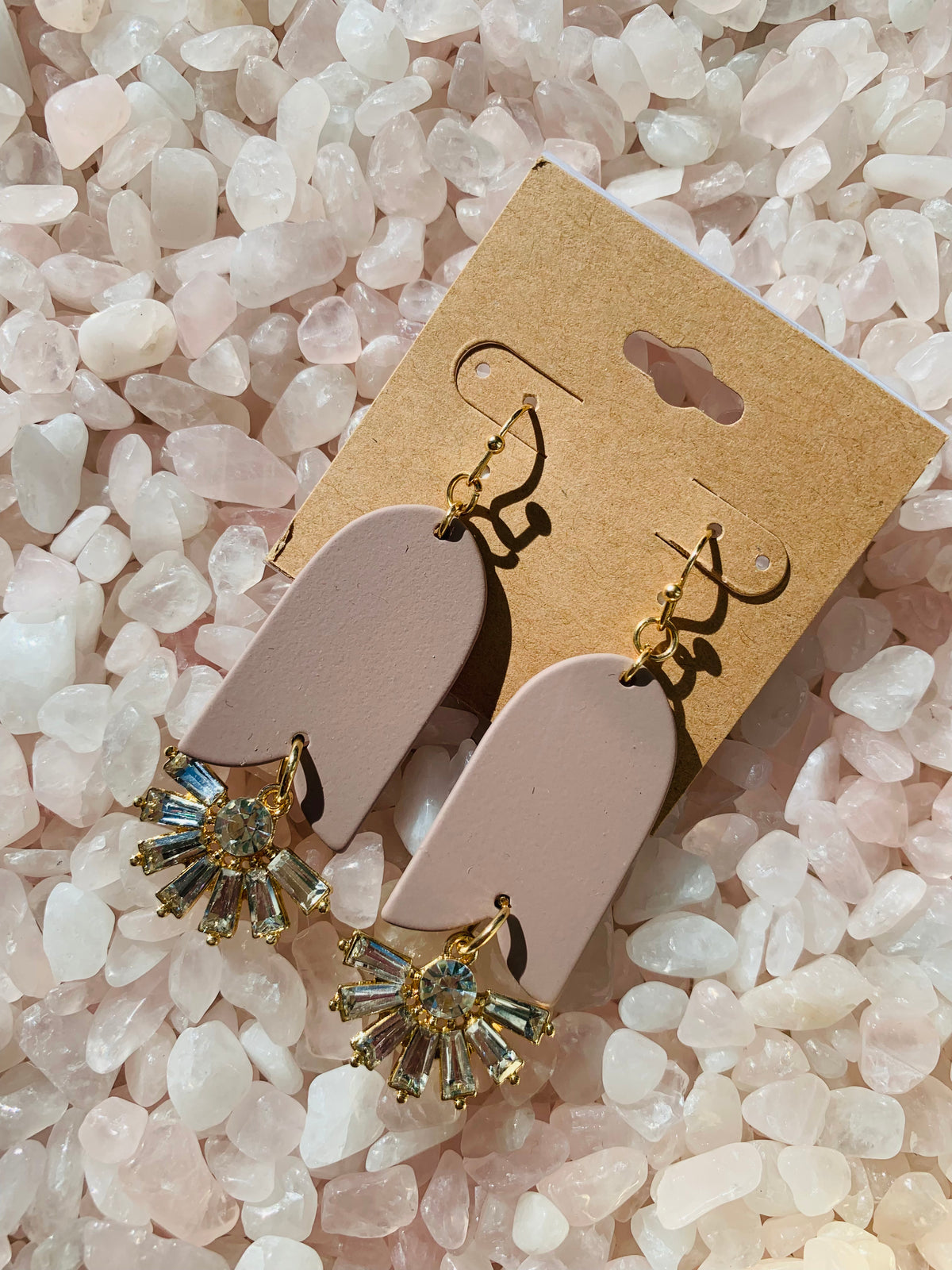 Purple Clay and Dimond Earrings-dangle earrings-Golden Stella-Peachy Keen Boutique, Women's Fashion Boutique, Located in Cape Girardeau and Dexter, MO