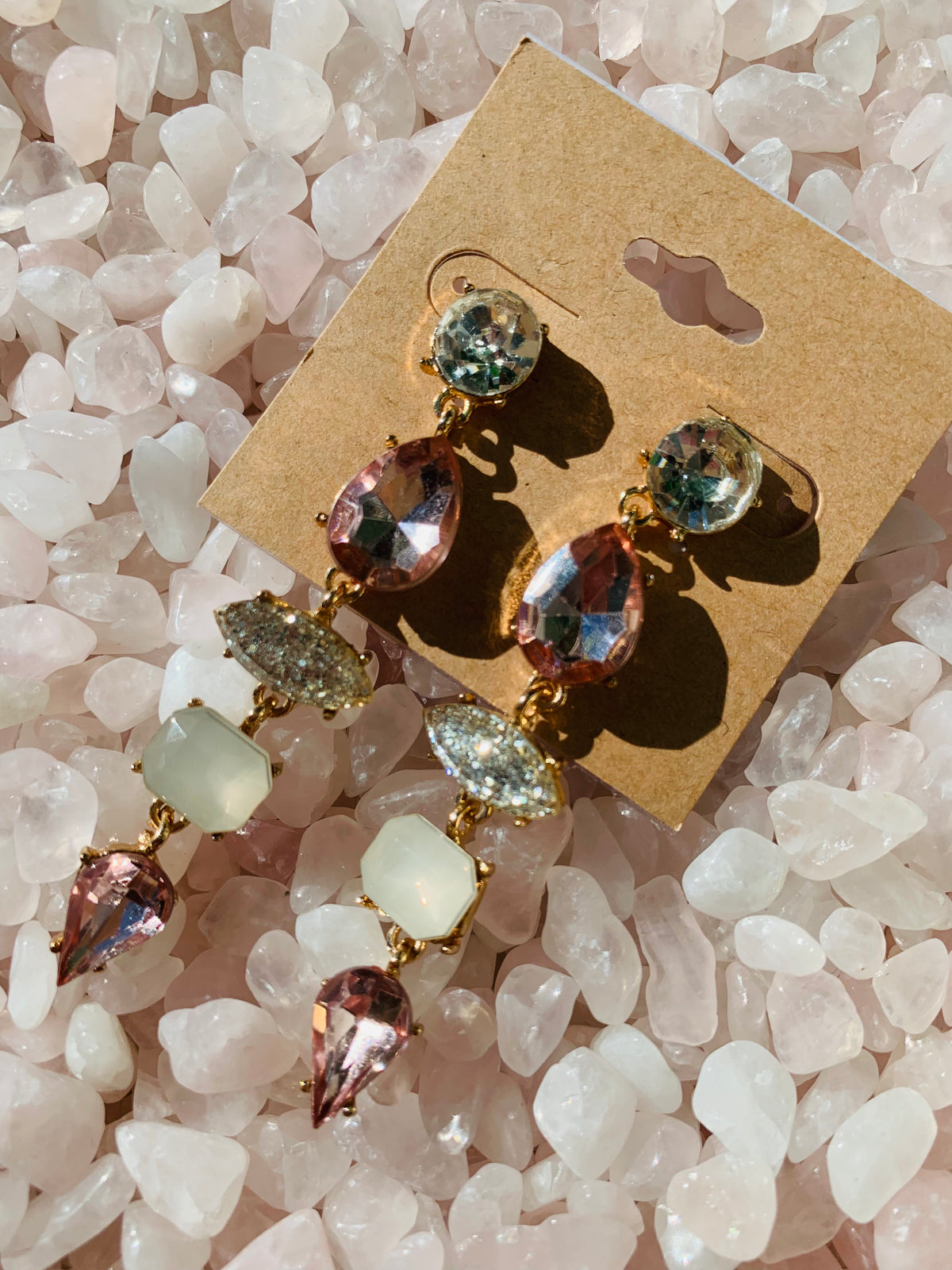 Blush Sparkle Dangle Earrings-Earrings-Golden Stella-Peachy Keen Boutique, Women's Fashion Boutique, Located in Cape Girardeau and Dexter, MO