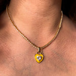 Stone Cold Heart Rhinestone Necklace, Yellow-Necklaces-Qingdao Dadongsheng Jewelry Co.-Peachy Keen Boutique, Women's Fashion Boutique, Located in Cape Girardeau and Dexter, MO