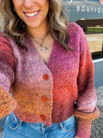 Mayve Terracotta Multicolor Knit Cardigan