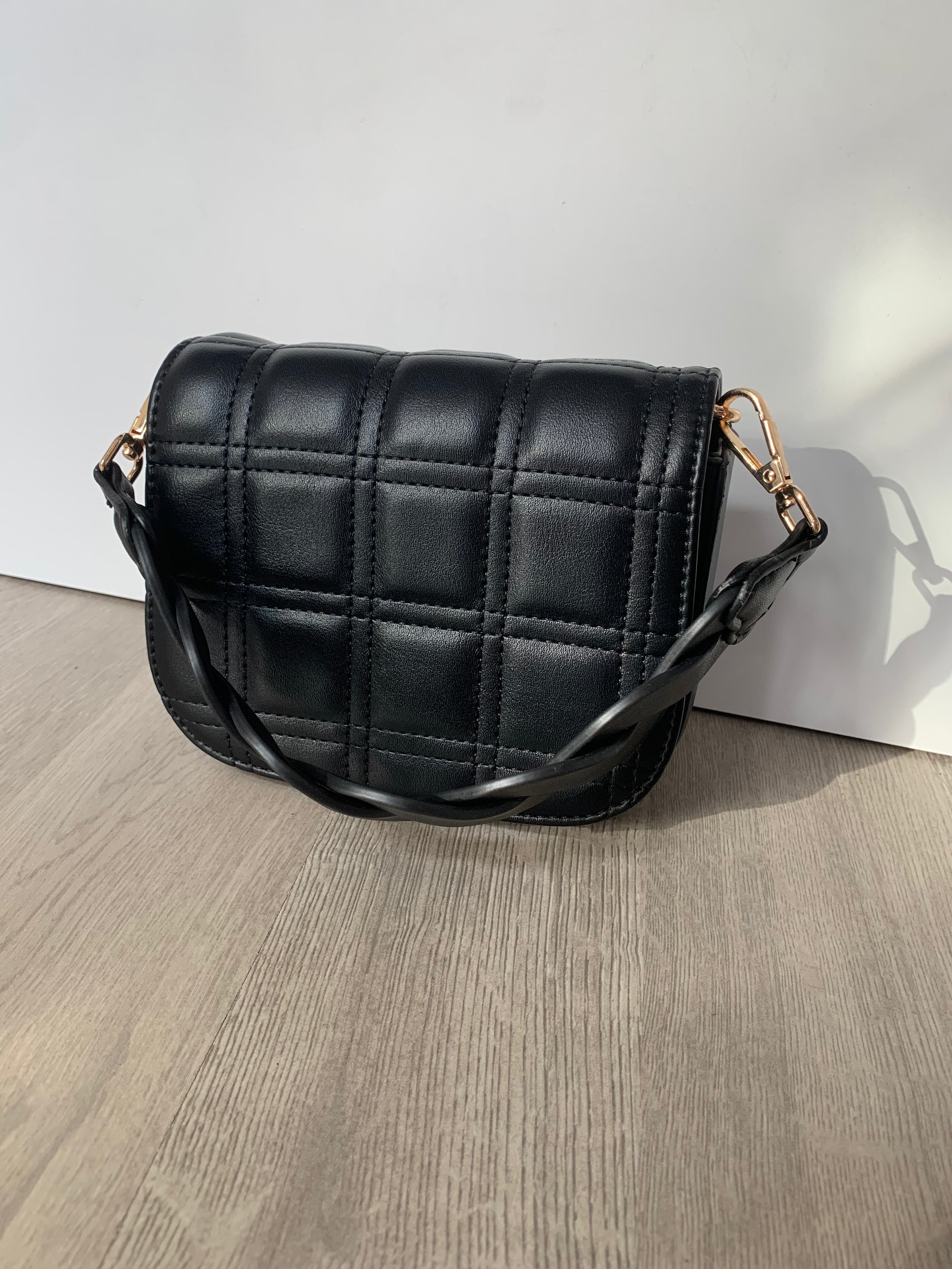 Black Quilted Braided Strap Purse-Bags - Purses & Handbags-Golden Stella-Peachy Keen Boutique, Women's Fashion Boutique, Located in Cape Girardeau and Dexter, MO