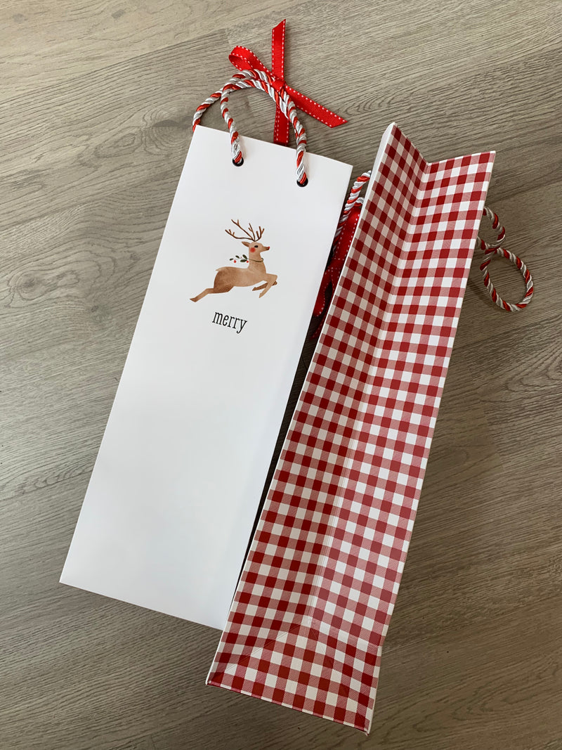 Christmas Gift Wine Bag-Home - Decor-Gift Craft-Peachy Keen Boutique, Women's Fashion Boutique, Located in Cape Girardeau and Dexter, MO