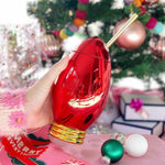 Christmas Light Bulb Drink Cup-Home - Drinkware-Jocelyn-Peachy Keen Boutique, Women's Fashion Boutique, Located in Cape Girardeau and Dexter, MO