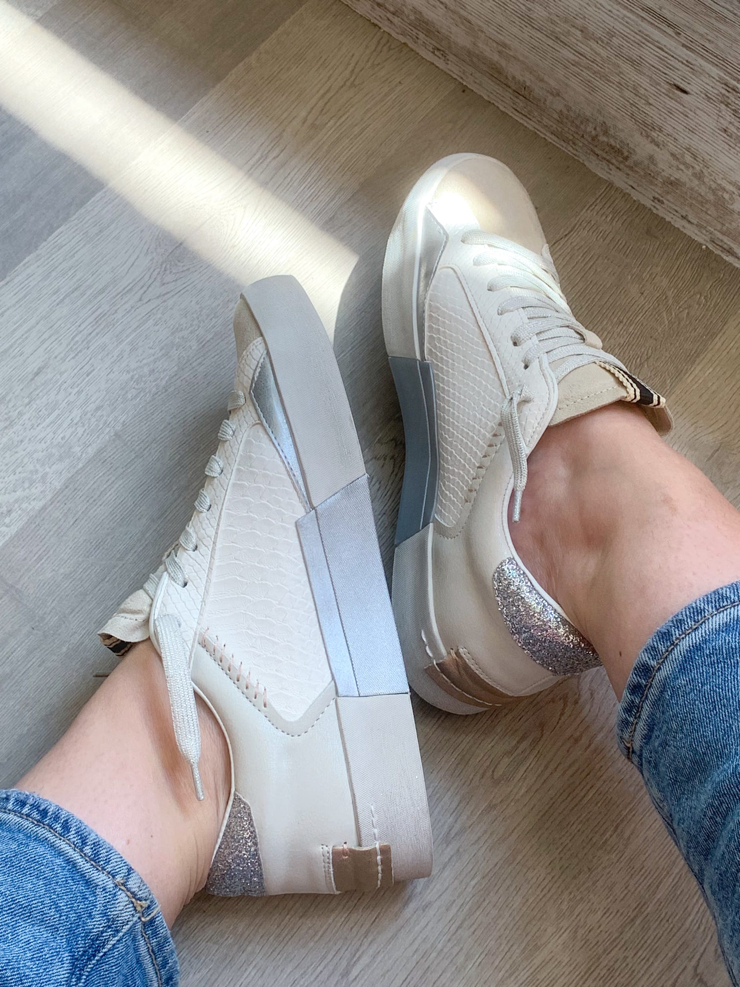 Shu Shop | Neutral Bone Sparkle Sneaker-Shoes - Sneakers-Shu Shop-Peachy Keen Boutique, Women's Fashion Boutique, Located in Cape Girardeau and Dexter, MO