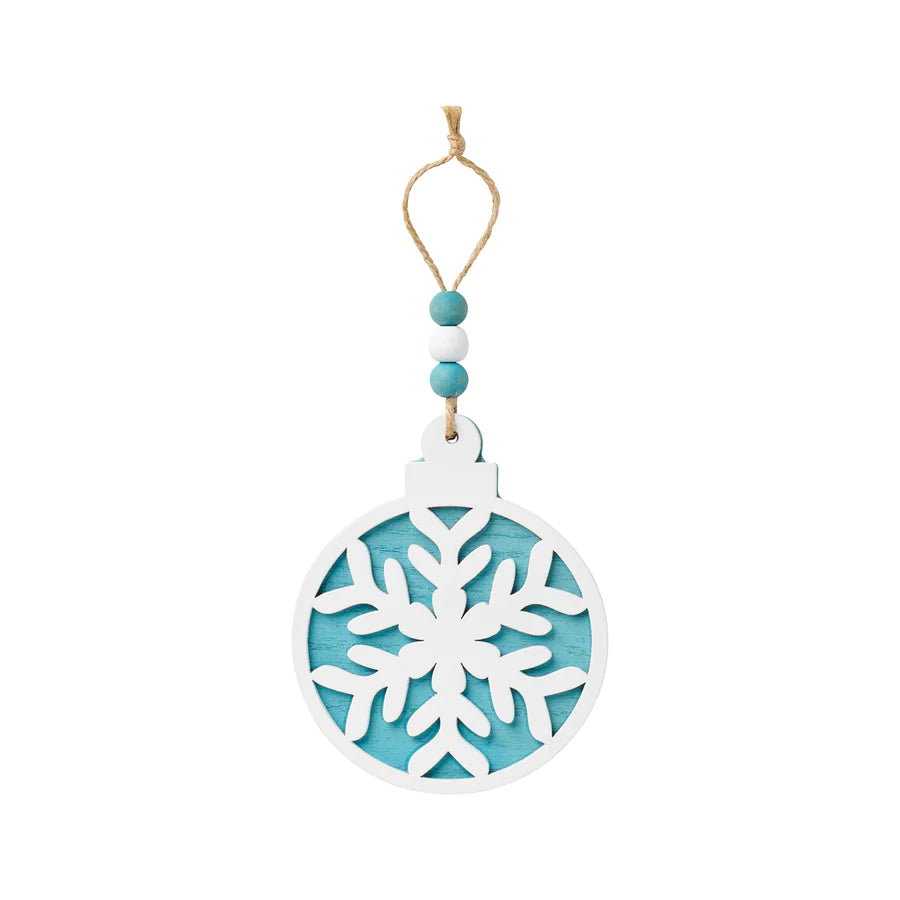 Teal Laser Snowflake Wood Ornament-Home - Decor-Collins-Peachy Keen Boutique, Women's Fashion Boutique, Located in Cape Girardeau and Dexter, MO