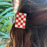 Red & White Small Checkered Hair Clip-Accessories - Hair-Tracylynn Designs-Peachy Keen Boutique, Women's Fashion Boutique, Located in Cape Girardeau and Dexter, MO