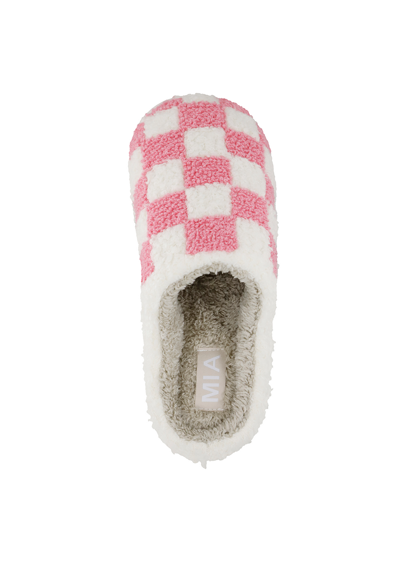 Pink & White Checkered Slippers-slipper-MIA-Peachy Keen Boutique, Women's Fashion Boutique, Located in Cape Girardeau and Dexter, MO