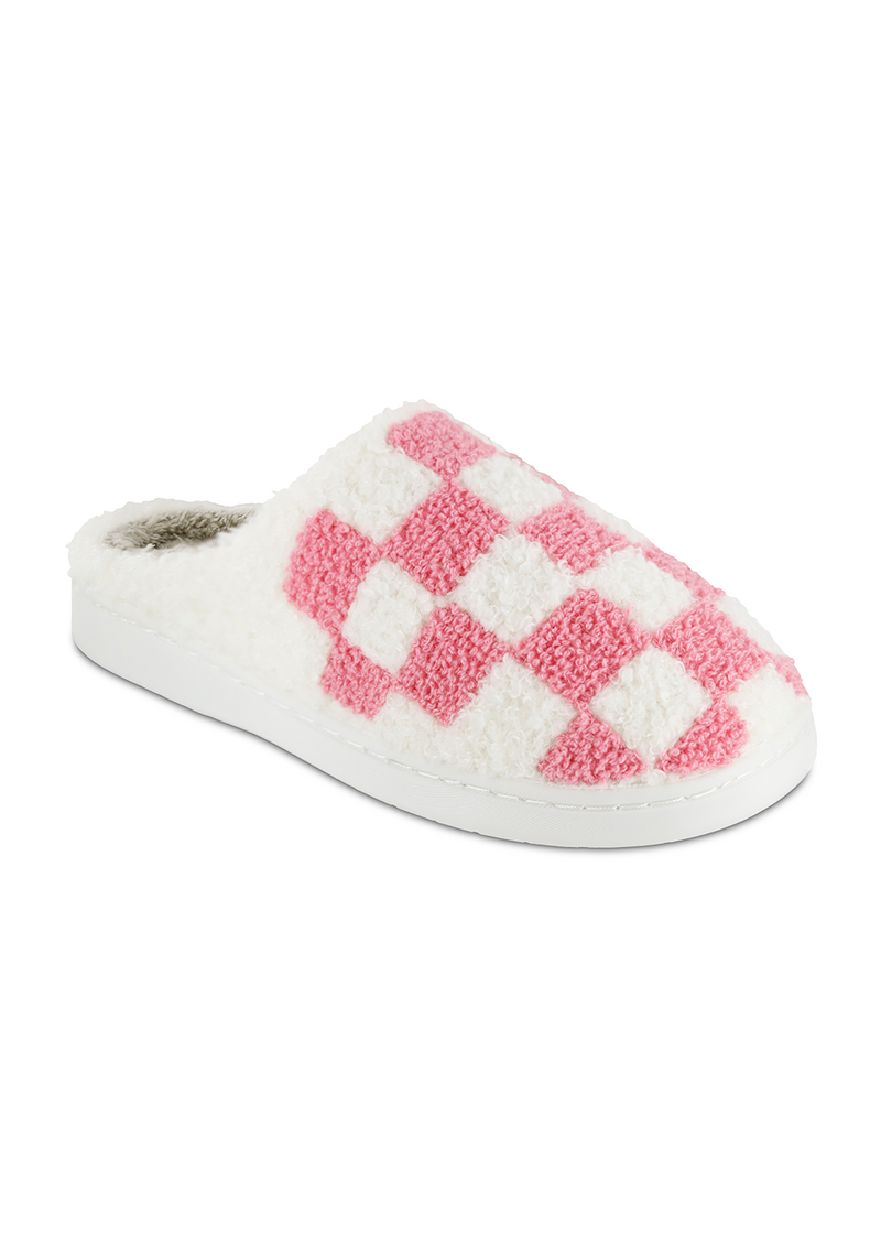 Pink & White Checkered Slippers-slipper-MIA-Peachy Keen Boutique, Women's Fashion Boutique, Located in Cape Girardeau and Dexter, MO