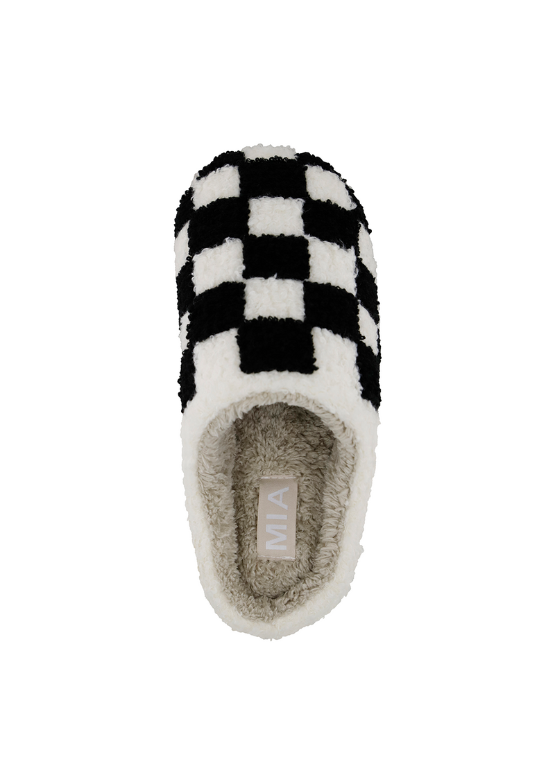 Black & White Checkered Slippers-220 Shoes-MIA-Peachy Keen Boutique, Women's Fashion Boutique, Located in Cape Girardeau and Dexter, MO