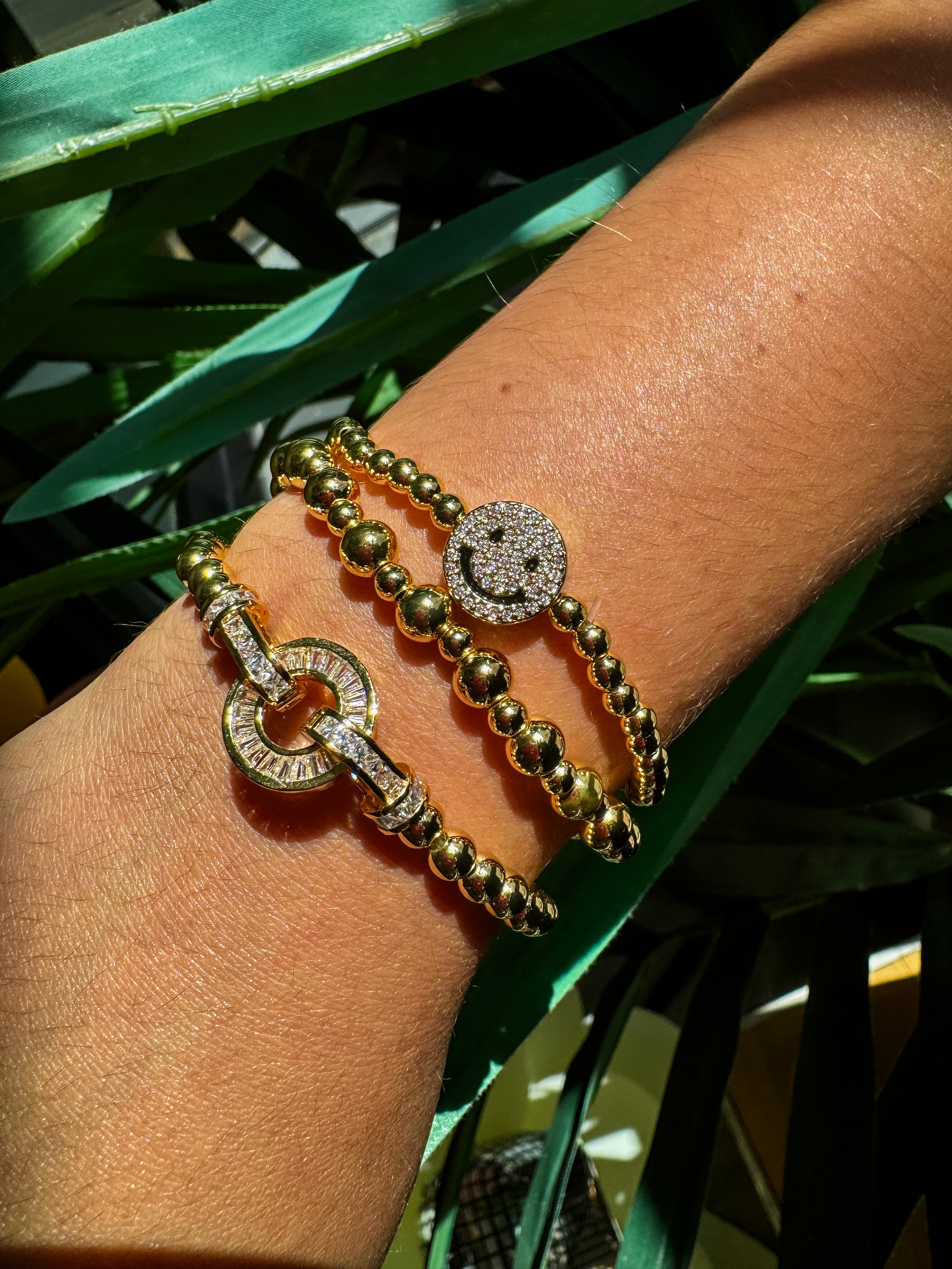 Daring Gold Beaded CZ Bracelet-Jewelry - Bracelets-Haute Mess Jewelry-Peachy Keen Boutique, Women's Fashion Boutique, Located in Cape Girardeau and Dexter, MO