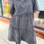 Emmy Washed Black Denim Dress-Dresses-Anniewear-Peachy Keen Boutique, Women's Fashion Boutique, Located in Cape Girardeau and Dexter, MO