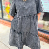 Emmy Washed Black Denim Dress-Dresses-Anniewear-Peachy Keen Boutique, Women's Fashion Boutique, Located in Cape Girardeau and Dexter, MO