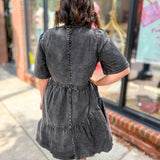 Emmy Washed Black Denim Dress-Dresses-Anniewear-Peachy Keen Boutique, Women's Fashion Boutique, Located in Cape Girardeau and Dexter, MO